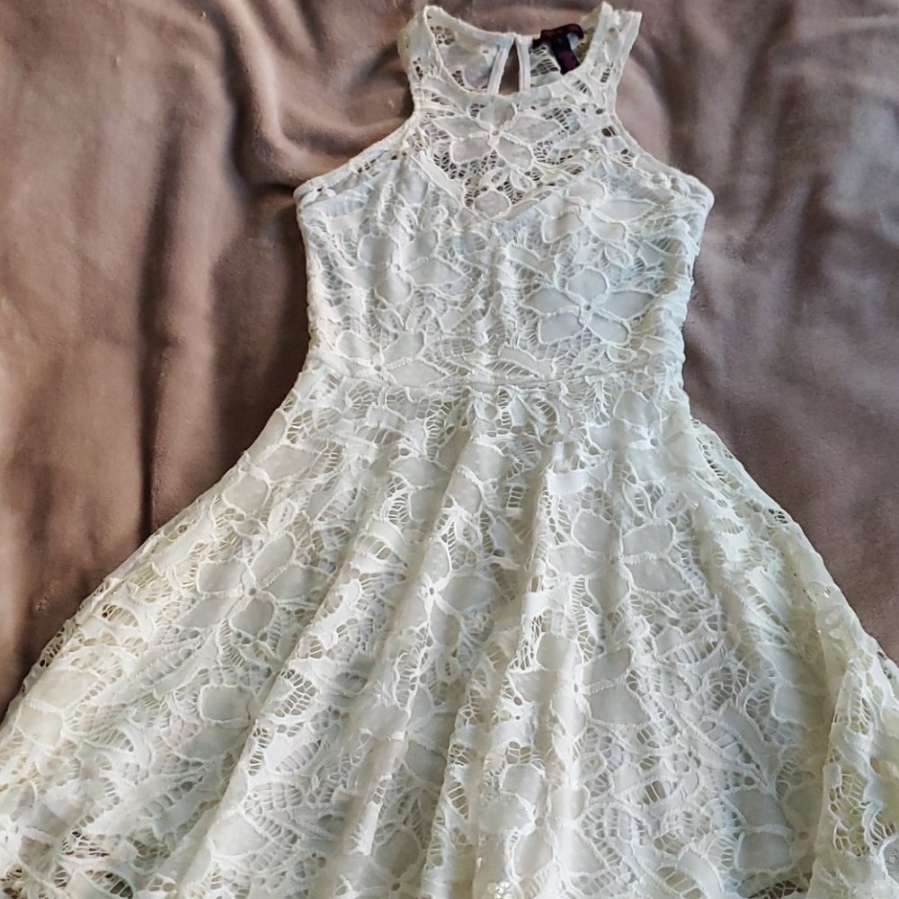 White lace skater dress
